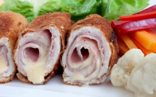 involtini di prosciutto cotto e fontina fritti