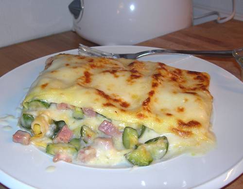 lasagne con zucchine e prosciutto cotto