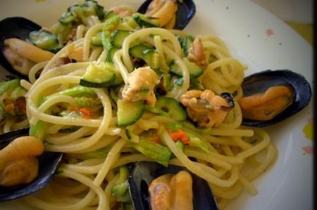 linguine cozze e zucchine