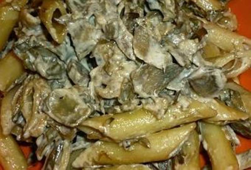 penne integrali con carciofi